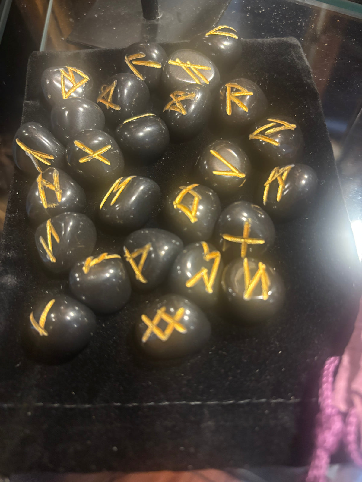 Black Agate Rune Set