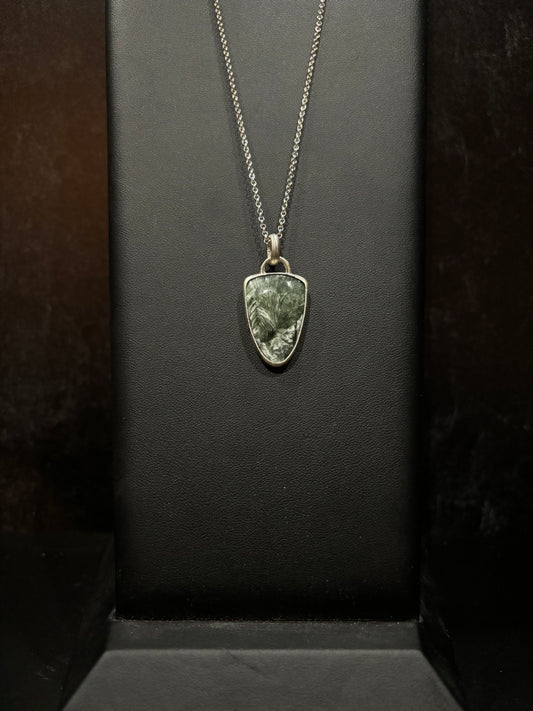 Seraphinite Sterling Silver Pendant