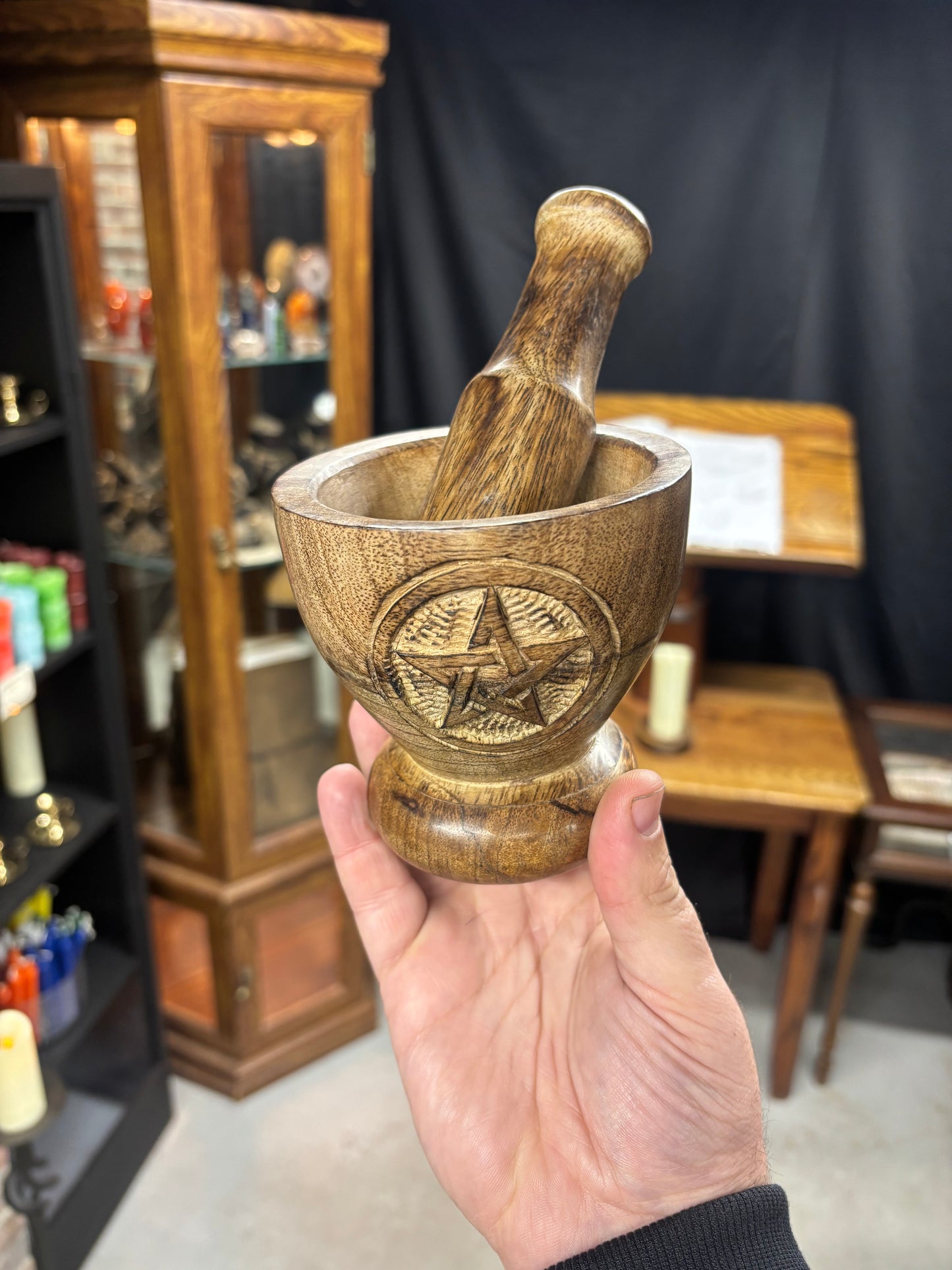 Wooden Mortar & Pestle
